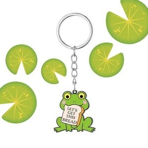 Let's Get This Bread Frog Keychain | Funny Novelty Gifts